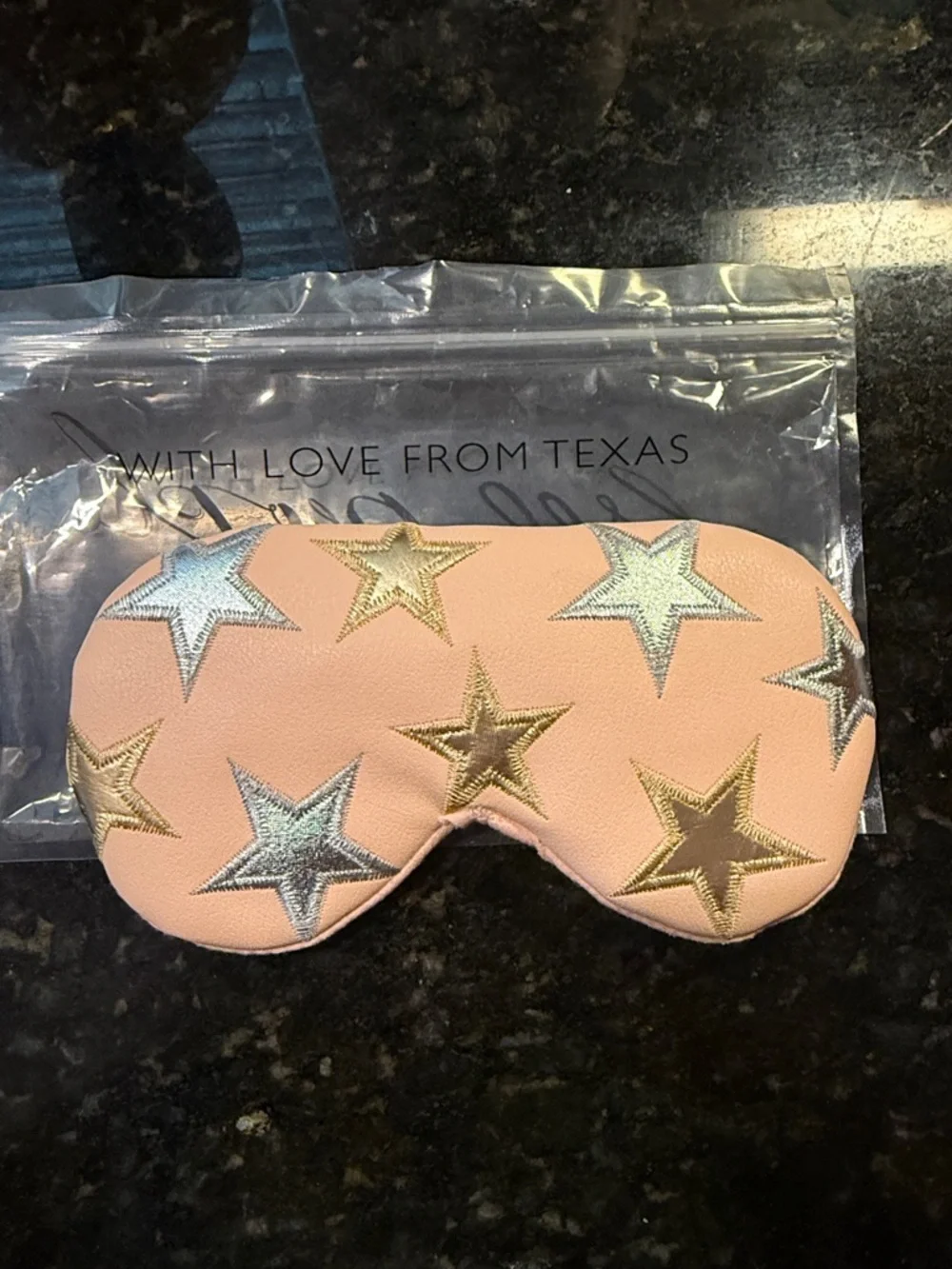 Free People Pink Star Embroidered cooling pack Sleep Mask